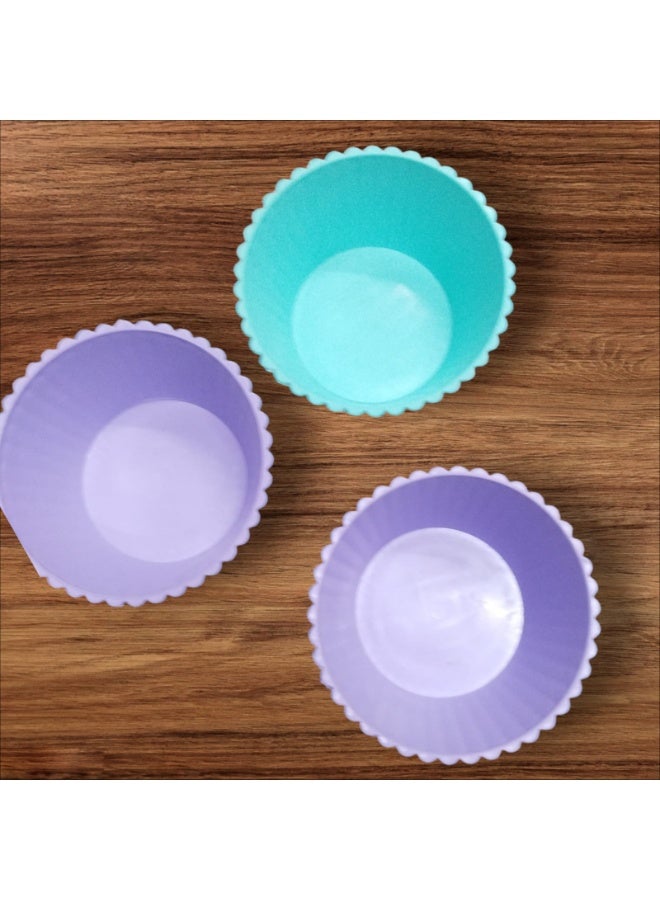 طقم أطباق بلاستيك 3 قطع | أطباق تقديم دائرية ومناسبة للتسالي - Image 3