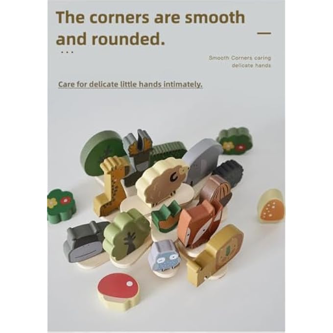 STACKING ANIMALS SET TOYS FOR KIDS, WOODEN EDUCATIONAL TOYS FOR TODDLERS & BABIES, CUTE ANIMAL SHAPE WITH CLEAR PATTERNS, SAFE & SMOOTH EDGES, COGNITIVE DEVELOPMENT GIFT FOR BOYS & GIRLS - Image 4