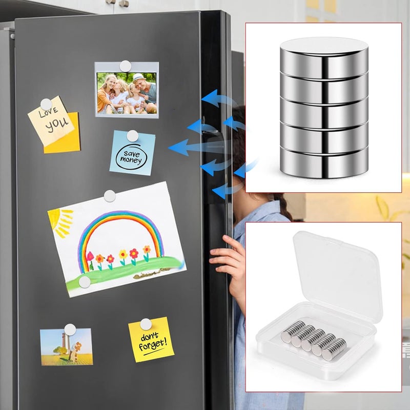 Refrigerator Magnets 50 Pcs, 10x3mm Tiny Round Disc Small Whiteboard Magnets for Crafts, DIY, Office, Dry Erase Board - Image 4