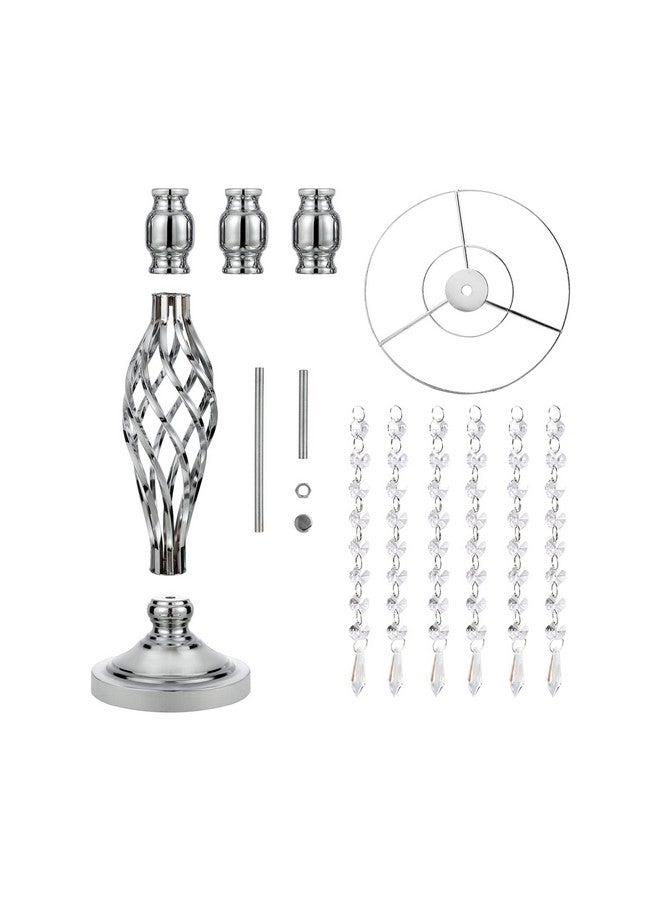 LANLONG 2Pcs Silver Metal Flower Vases Crystal Flower Stand Wedding Centerpieces For Tables Party Dinner Event Restaurant Hotel Decoration - Image 5