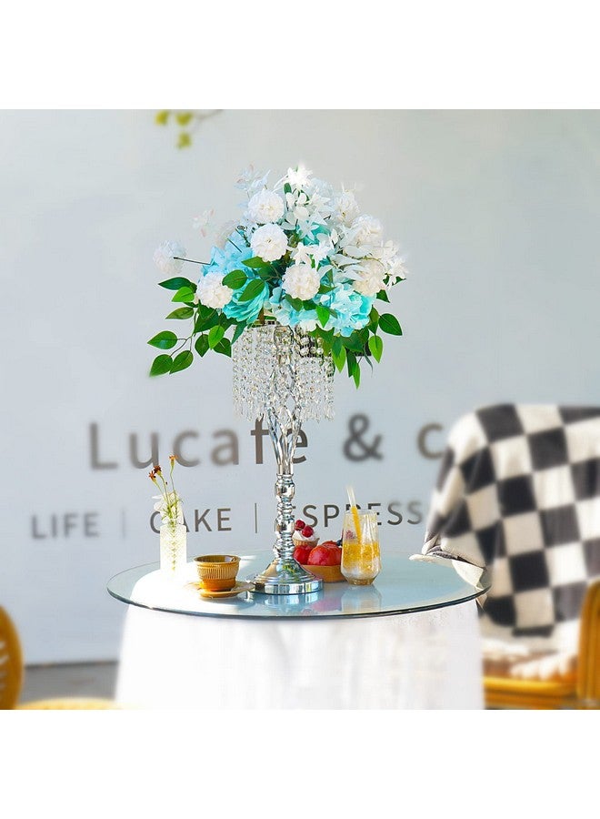 LANLONG 2Pcs Silver Metal Flower Vases Crystal Flower Stand Wedding Centerpieces For Tables Party Dinner Event Restaurant Hotel Decoration - Image 4