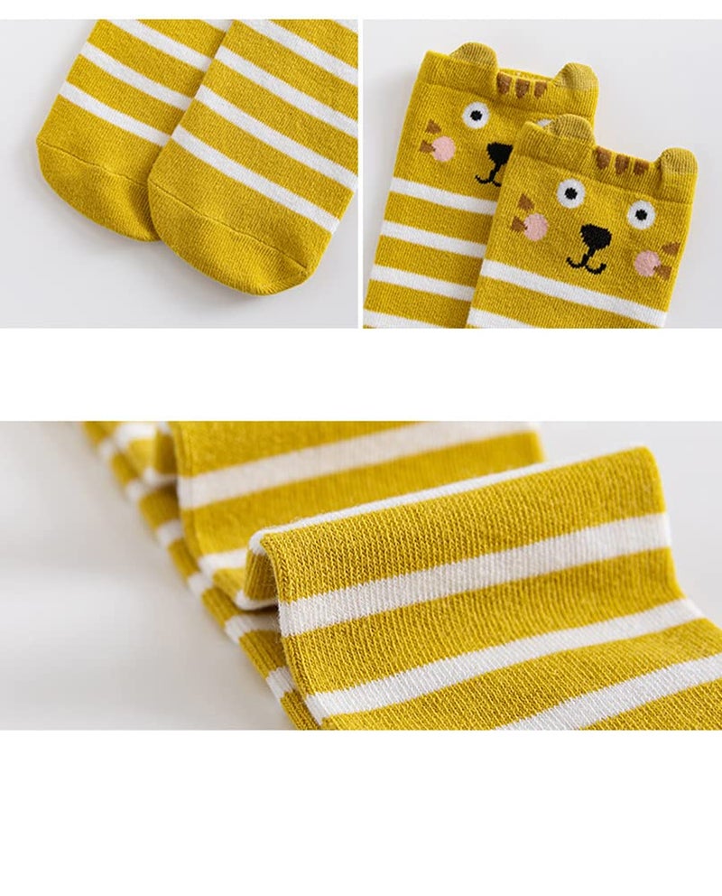 Toptim Little Girl's Knee High Socks Over Calf Kids Overknee Stockings Bow Style (K-5 Pairs) - Image 4