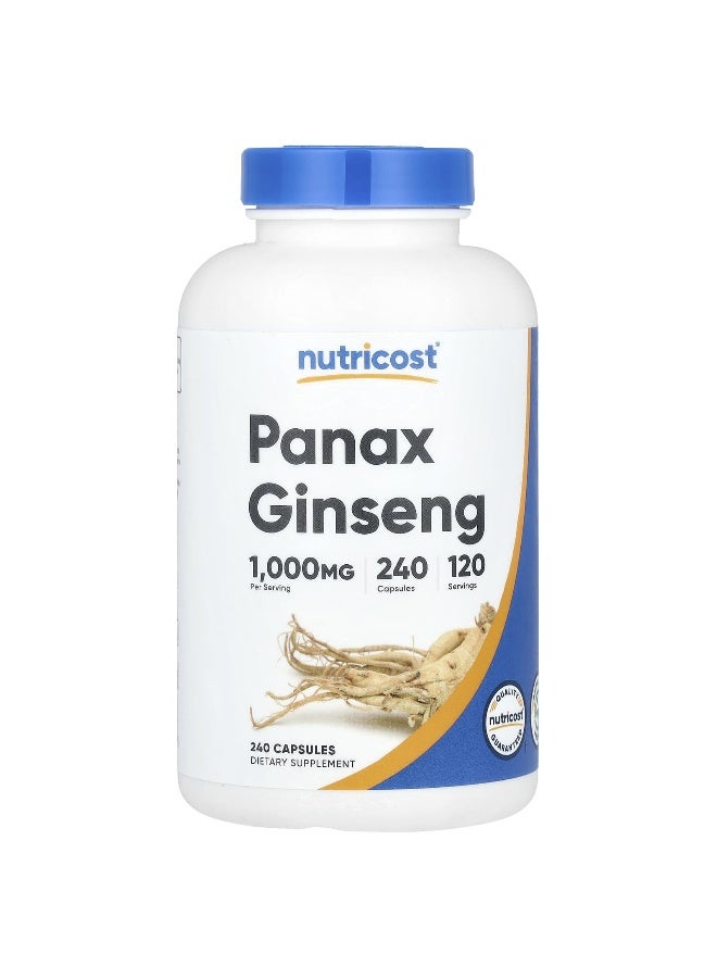 Nutricost نوتريكوست، بانكس جينسنغ، 1,000 ملغ، 240 كبسولة (500 ملغ لكل كبسولة)