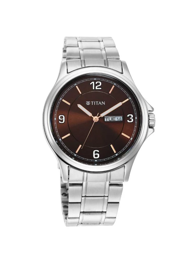 تيتان Men Analog Display Watch With Silver Stainless Steel Strap - 1870SM02