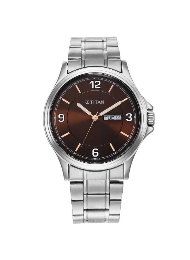 تيتان Men Analog Display Watch With Silver Stainless Steel Strap - 1870SM02