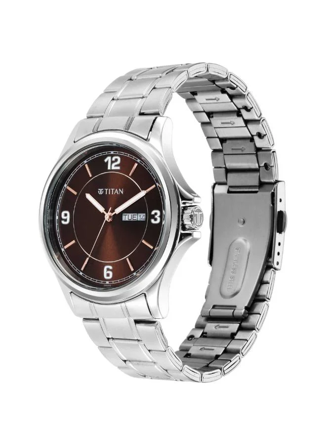 تيتان Men Analog Display Watch With Silver Stainless Steel Strap - 1870SM02
