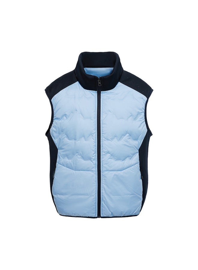 Standard 90% White Duck Down Stand Collar Patchwork Outdoor Sports Down Jacket Unisex Lightweight Down Vest Outerwear - Image 1