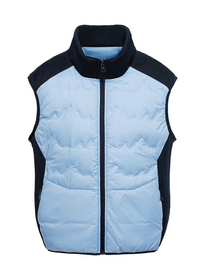 Standard 90% White Duck Down Stand Collar Patchwork Outdoor Sports Down Jacket Unisex Lightweight Down Vest Outerwear - Image 2