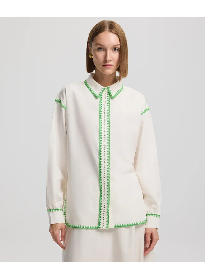 Embroidered Poplin Shirt