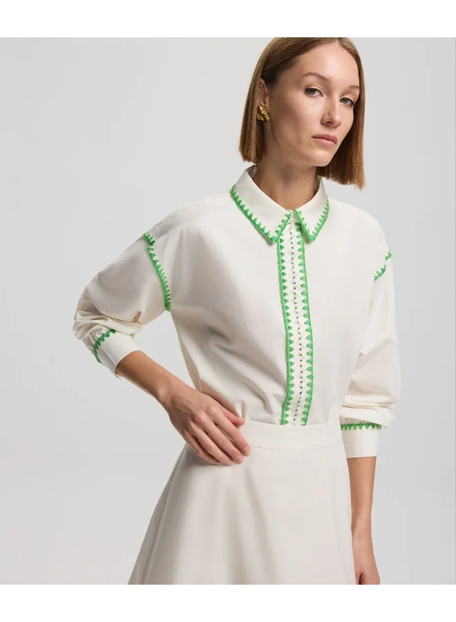 Ipekyol  Embroidered Poplin Shirt for Women | Best Price UAE