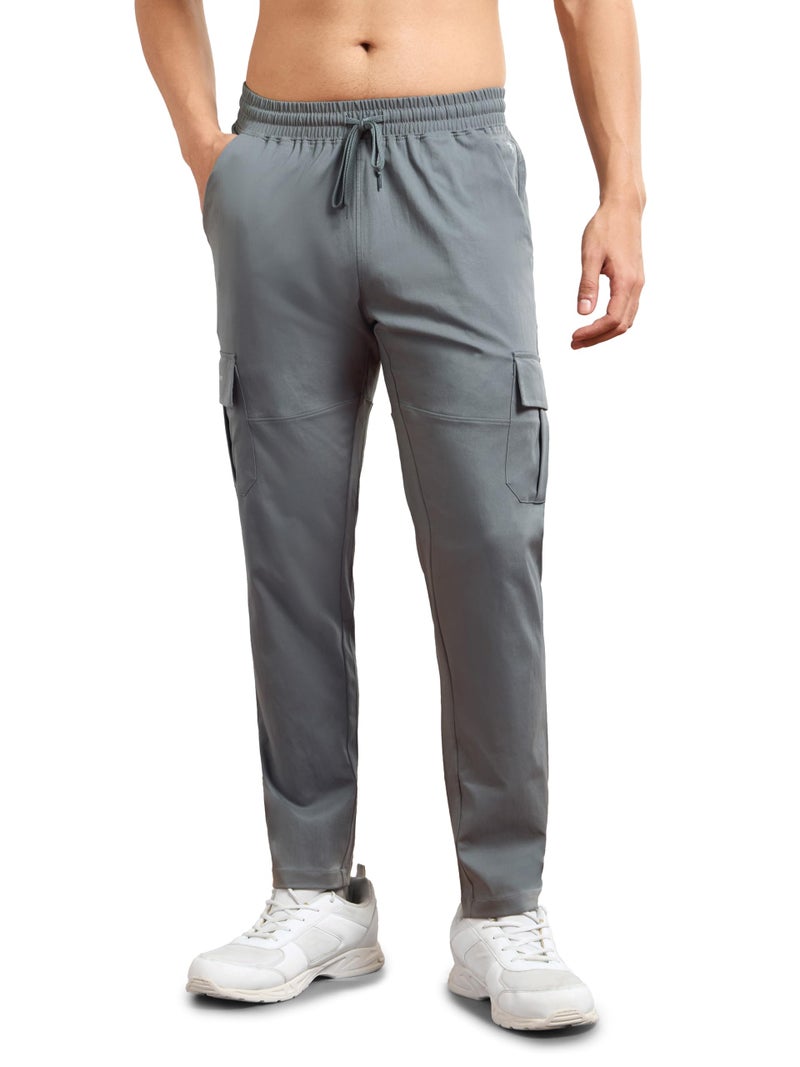 TECHNOSPORT Mens Polyester Regular Fit Solid Cargo for Activewear, Regular Use and Quick Dry - (MPOR99IRG_Iron Grey_XL) - Image 1