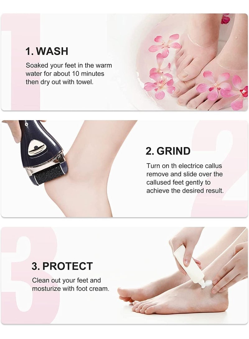 pritech Electric Feet Callus Removers Rechargeable, Portable Electronic Foot File Pedicure Tools, Electric Callus Remover Kit - Image 3