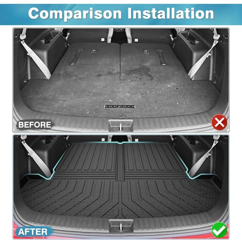 Mixsuper Cargo Liner for Kia Sorento 2021-2025 2026, All Weather Cargo Mat Rear Trunk Liner for Sorento Accessories Behind The 2nd Row Seats Black - Image 3