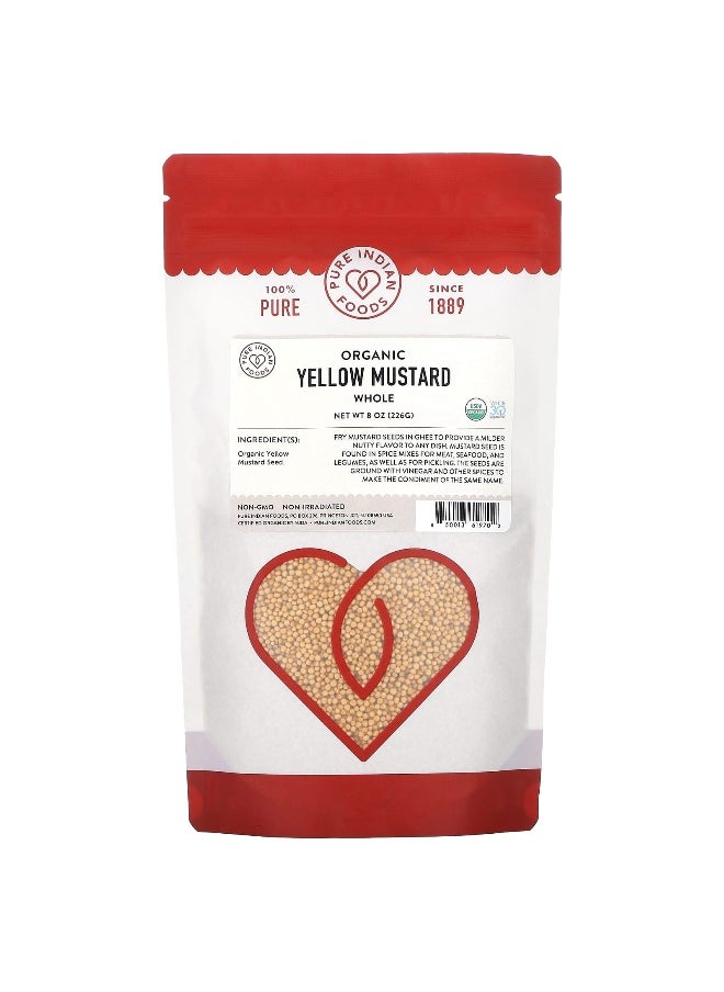 Pure Indian Foods Pure Indian Foods, Organic Yellow Mustard, Whole, 8 oz (226 g)  - Image 1