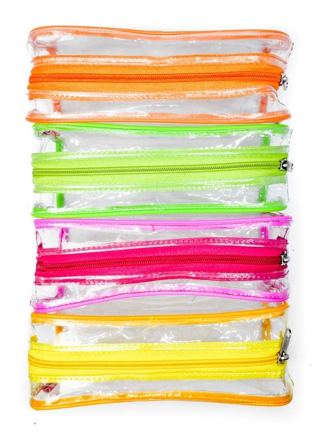 iShine Multipurpose Travel Morning Zipper Pouch for Men and Women Transparent Medium (Pack of 3, Green) - Image 4