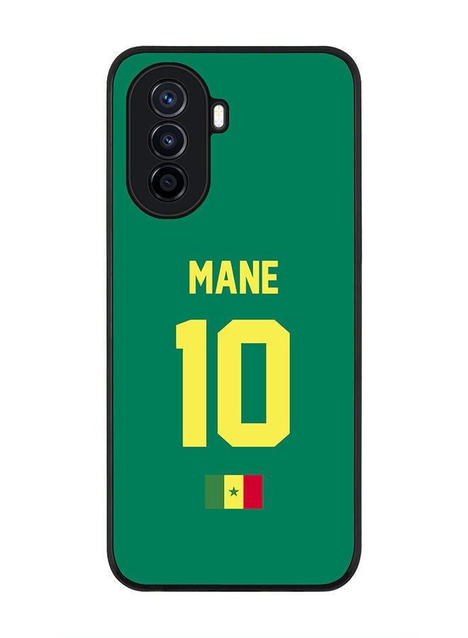 Stylizedd Rugged Black edge case for Huawei Nova Y70  Slim fit Soft Case Flexible Rubber Edges Anti Drop TPU Gel Thin Cover - Football Team - Senegal Player Name - Mane - Image 1