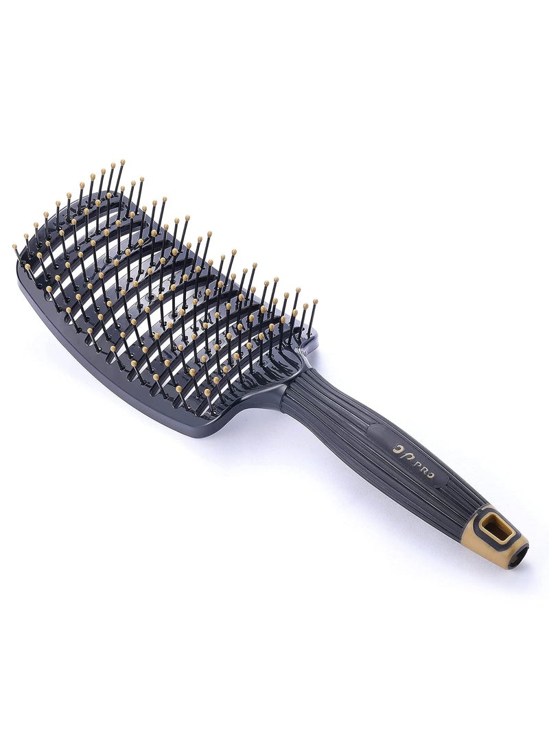 Perfehair - PERFEHAIR Curved Vented Hair Brush for Faster Blow Drying Professional Vent Paddle Hairbrush for Styling Detangling Men and Womens Wet Dry Curly Thick Straight Hair - Image 1