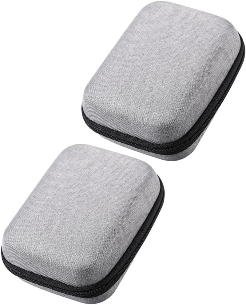 2PCS Waterproof Microphone Storage Bag Portable EVA Multi-functional Organizer Pouch for Earphones Cables and Accessories Grey - Image 1