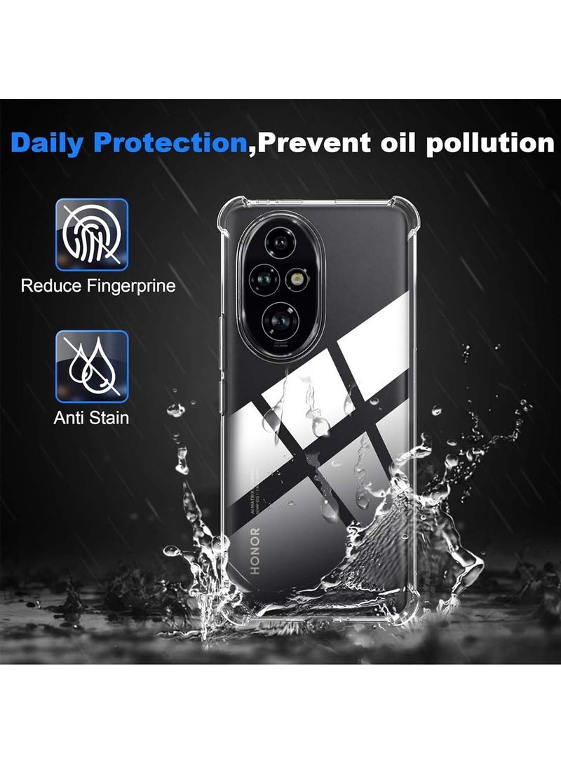 Wtech Honor 200 Pro 5G 2024 TPU Bumper Corners With Hard PC Case Cover - Clear - Image 3