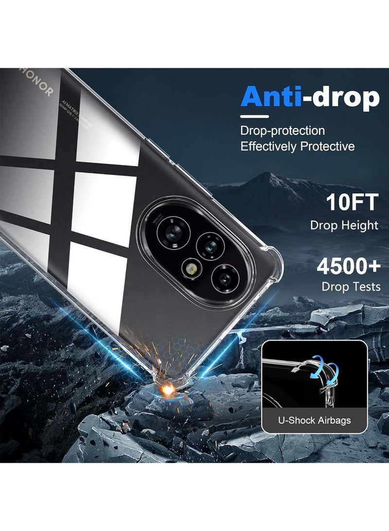 Wtech Honor 200 Pro 5G 2024 TPU Bumper Corners With Hard PC Case Cover - Clear - Image 5