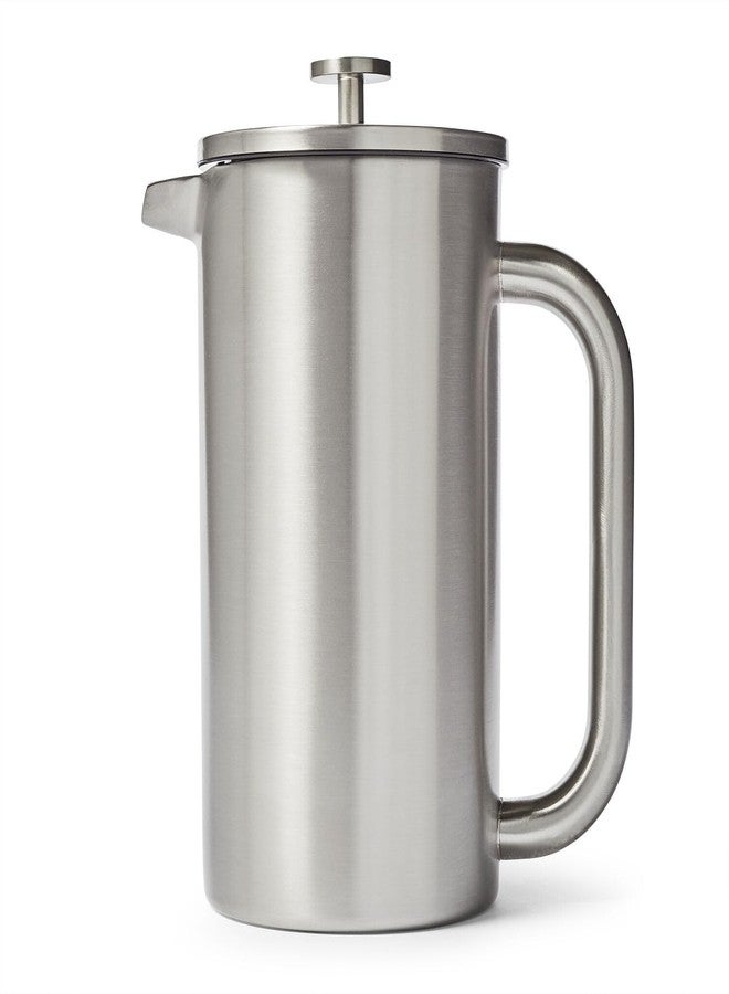 Sur La Table Double-Wall Stainless Steel French Press, 8 Cup, Silver - Image 1