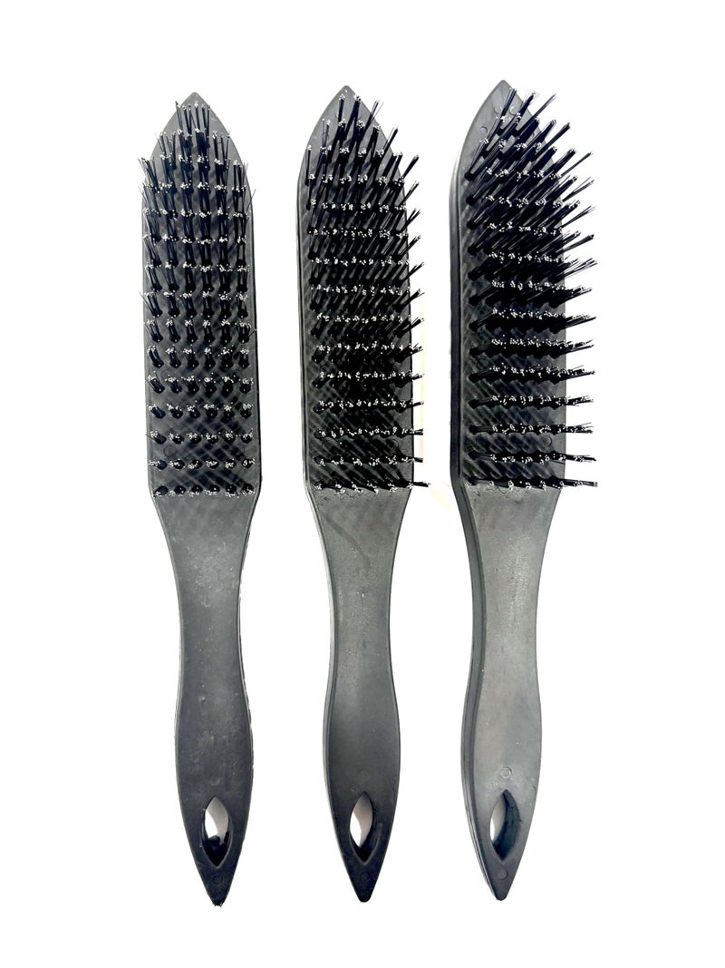 Jon Bhandari Tools 3pc Plastic Handle Wire Brush with Carbon Steel Bristles for Cleaning, Scrubbing, Rust & Paint removal and Polishing - Image 1
