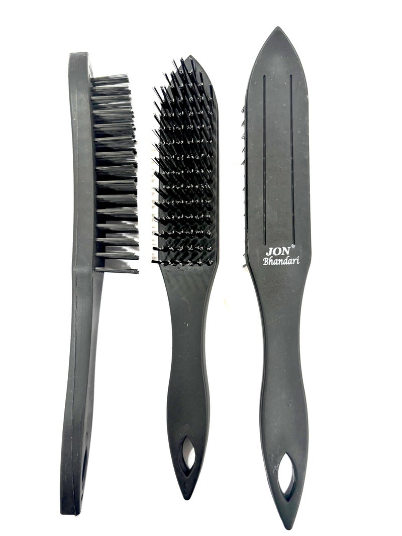 Jon Bhandari Tools 3pc Plastic Handle Wire Brush with Carbon Steel Bristles for Cleaning, Scrubbing, Rust & Paint removal and Polishing - Image 2