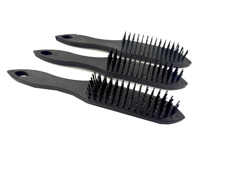 Jon Bhandari Tools 3pc Plastic Handle Wire Brush with Carbon Steel Bristles for Cleaning, Scrubbing, Rust & Paint removal and Polishing - Image 3