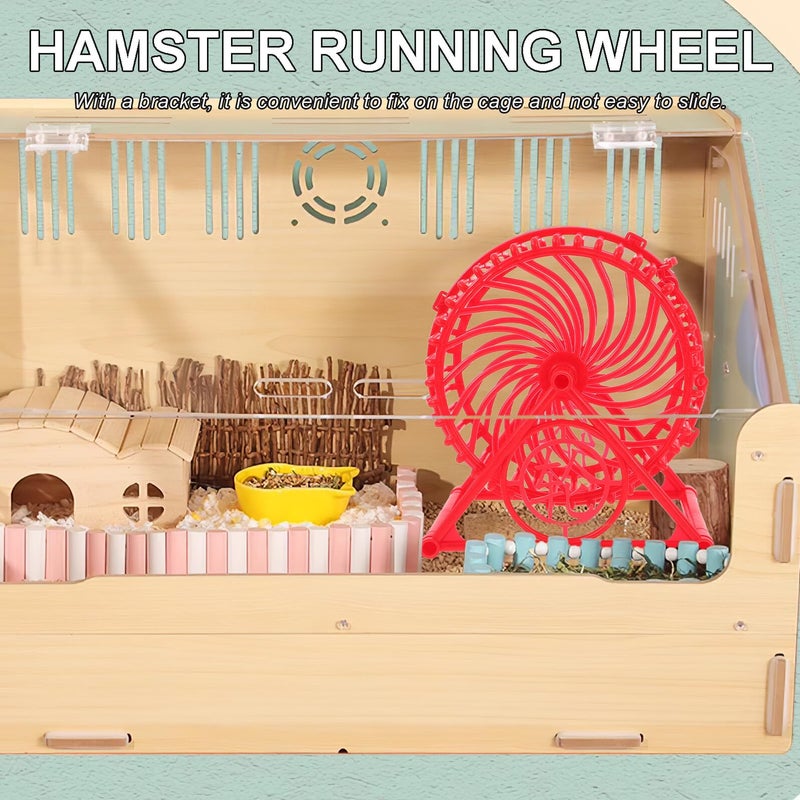 Red Silent Hamster Running Wheel With Stand Exercise Spinner For Gerbils Mice Small Pets - Image 5