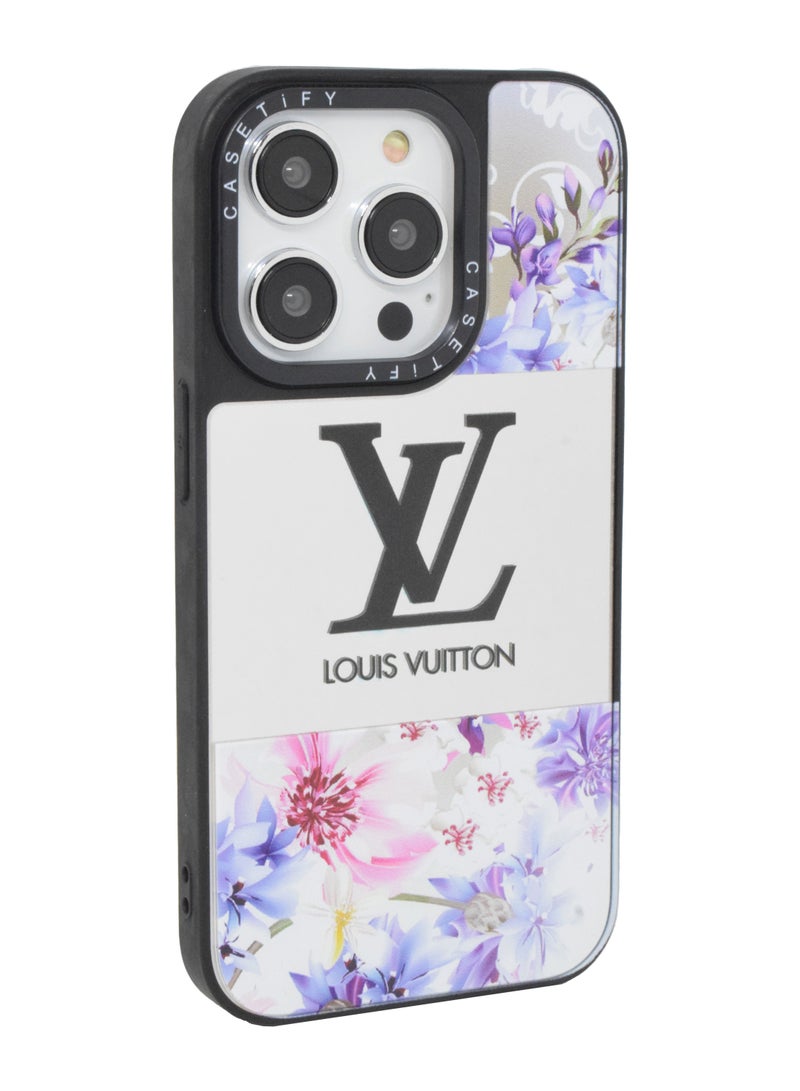 Casetify iPhone 14 Pro Cover Floral Design Hard Phone Case Tempered Glass Back Cover - Image 1