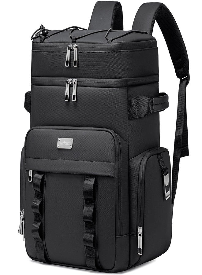 Weitars Insulated Cooler Backpack,Double Deck Waterproof Soft Cooler Bag,Backpack Coolers Leak Proof Lunch Backpack for Men Women for Travel,Camping,Picnic,Beach,Picnic,Outdoor 30/45 Can (Black) - Image 1