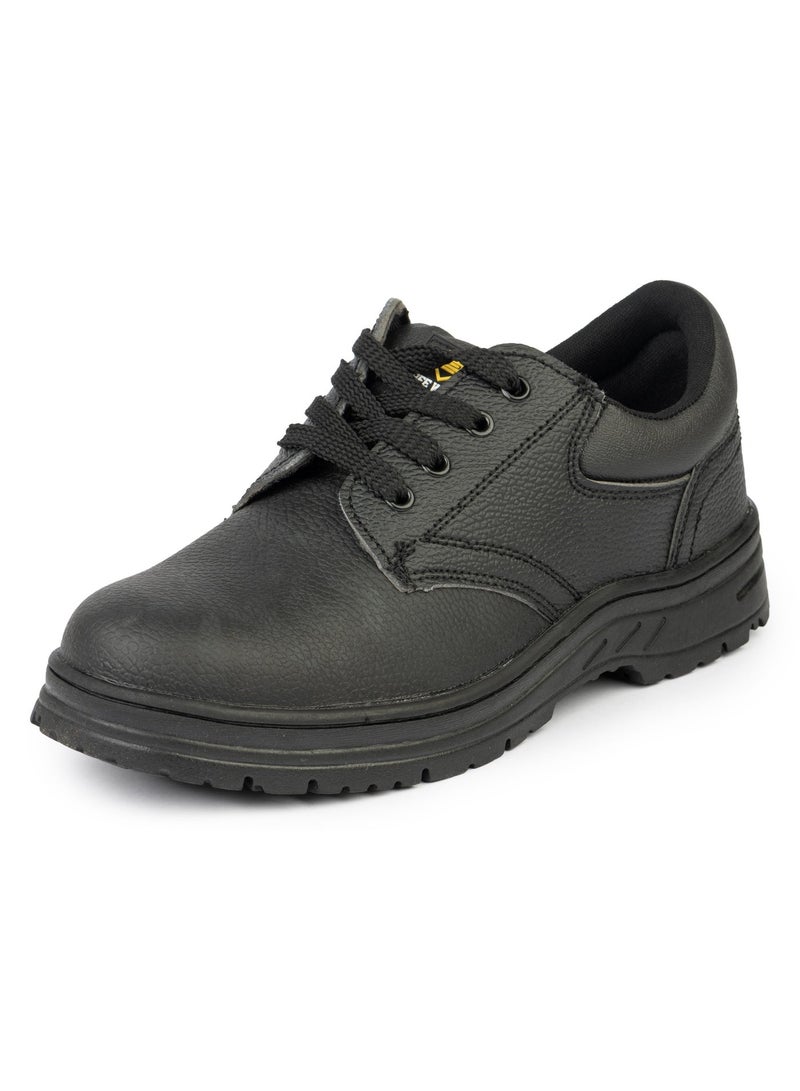SAFE WORK Safework Low Cut Men Safety Shoes, PU Leather - Steel Toe, Slip Resistant, Black - Image 1
