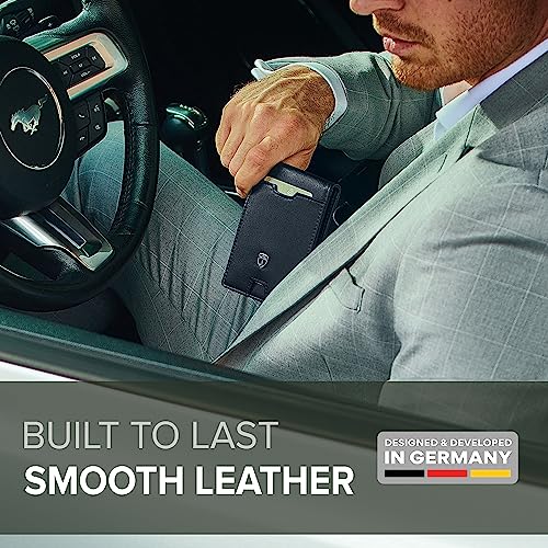 TRAVANDO Money Clip Wallet RIO - Mens Wallets slim Front Pocket RFID Blocking Card Holder Minimalist Mini Bifold Gift Box (Smooth Leather, Black & White) - Image 4