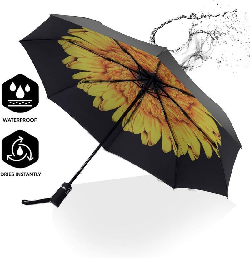 SY COMPACT Travel Umbrella - Windproof Automatic Compact Umbrella, Lightweight Waterproof Design for Backpack, Car & Purse - Image 2