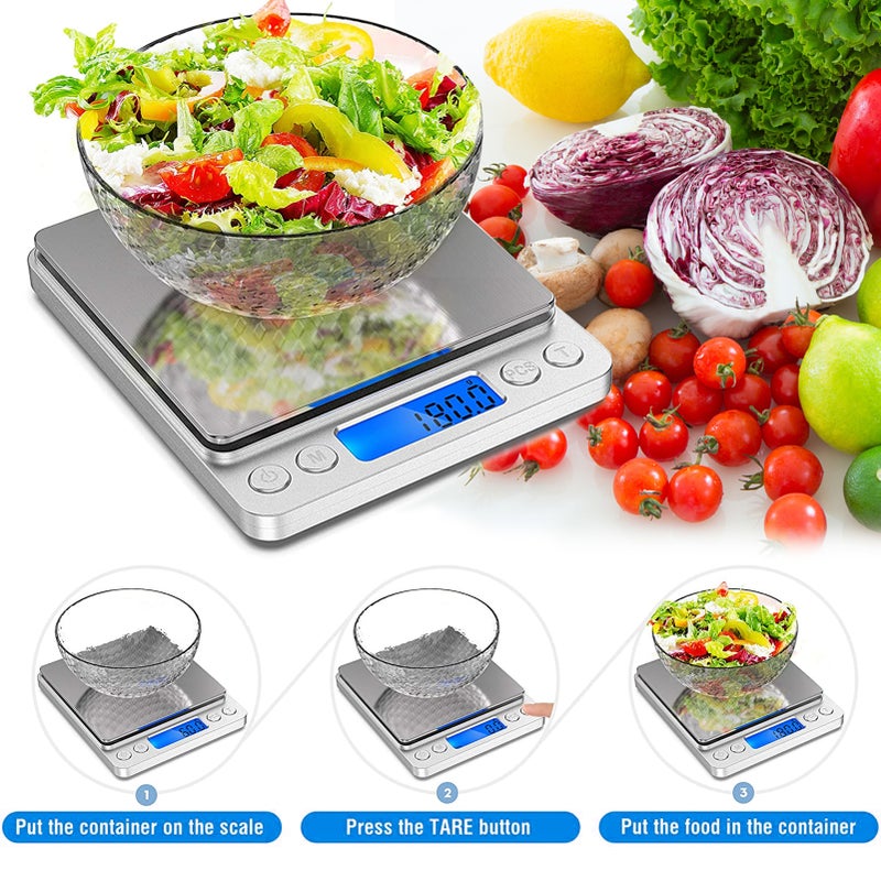 1kg/0.1g Accurate Electrical Kitchen Scale,Coffee Scale Food Weight Postal Scales Multifunction Scale Measures in Grams and oz for Cooking Baking - Image 4
