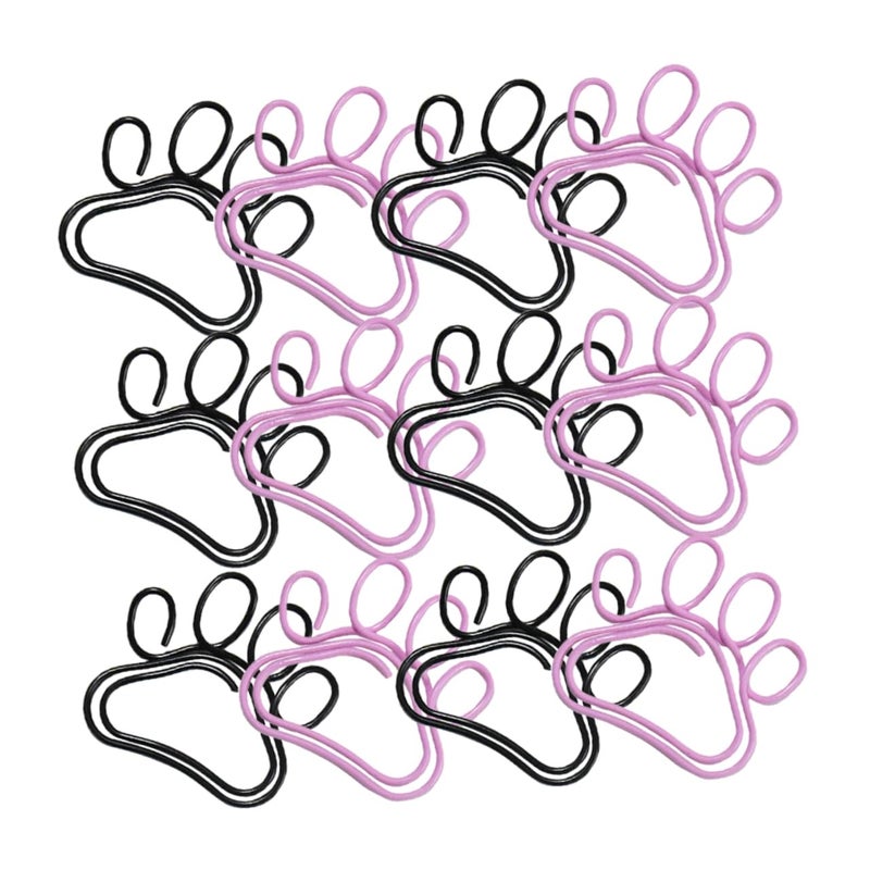 Cute Cat Claw Paper Clips 50pcs Black Pink Metal for Office School Organizing Files Documents - Image 2