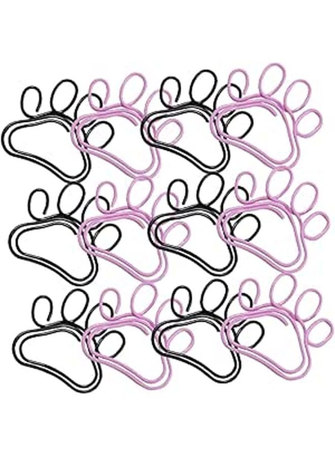 Cute Cat Claw Paper Clips 50pcs Black Pink Metal for Office School Organizing Files Documents - Image 1