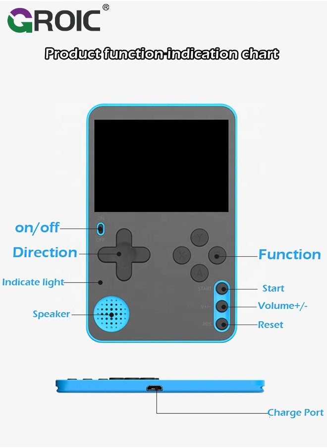 GROIC Handheld Gaming Console, Mini Card Portable Magnetic Console, 500 in 1 Retro Game Emulator, 2.5 Inch Screen, with USB Charger for Kids, Toddlers, Audlts  - Image 3