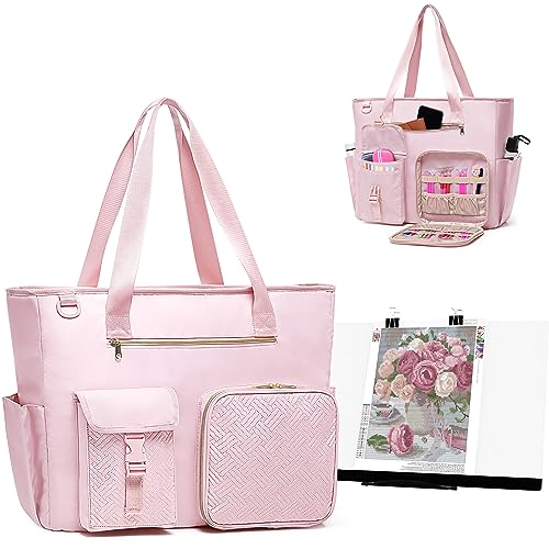 Fasrom Diamond Painting Carrying Case for A3 Light Pad, Diamond Painting Storage Bag with Padded Sleeve to Hold A3 LED Light Box and Diamond Art Supplies, Pink (Empty Bag Only) - Image 1