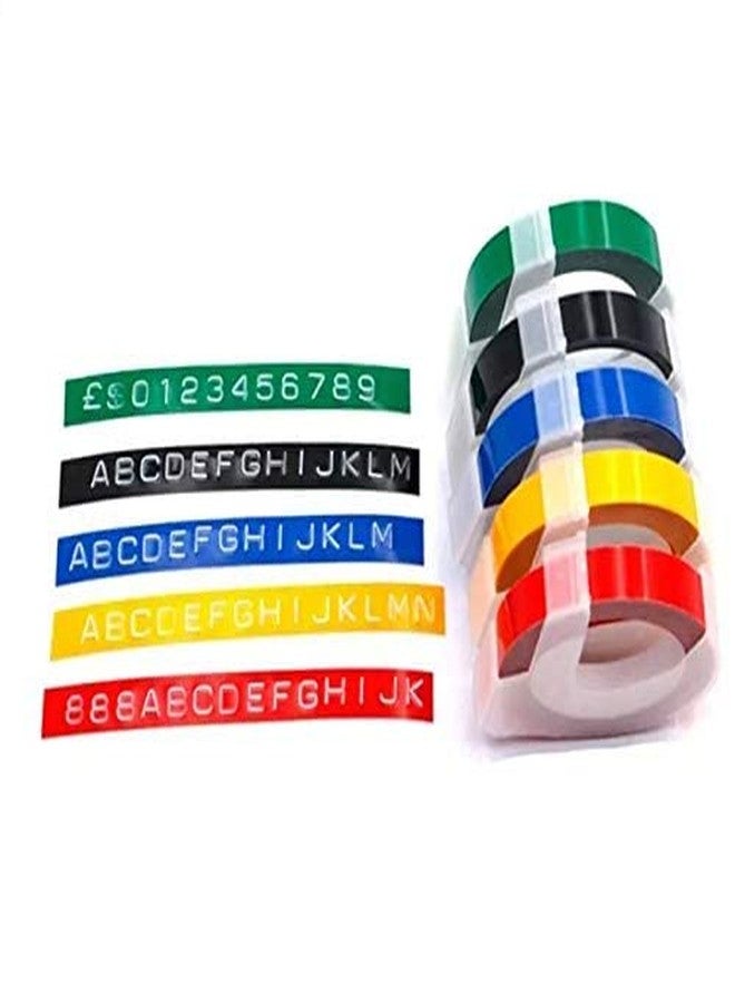 oddpod™ 5 PCS Motex Original Embossing Label Maker Tapes Refill for DIY, Scrapbooking & Craft 9mm x 3M - Black - Image 5