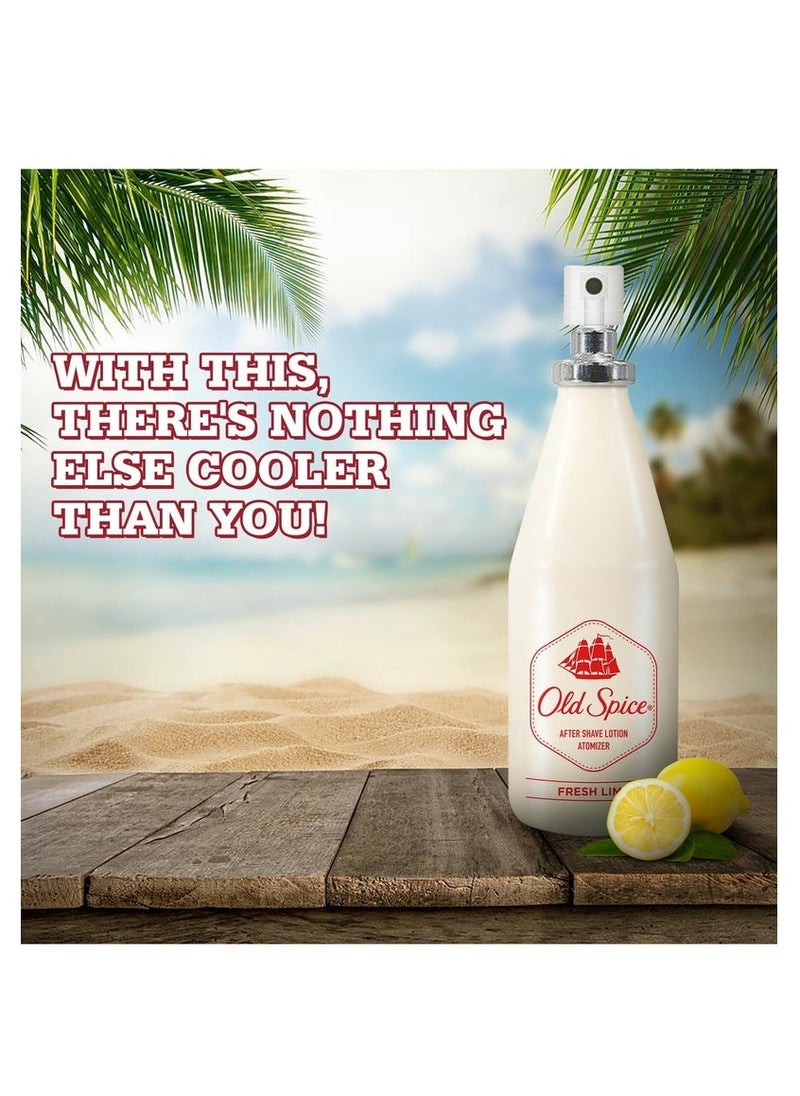 Old Spice Fresh Lime After Shave Lotion with Cooling Comfort for Men 150ml, Automizer