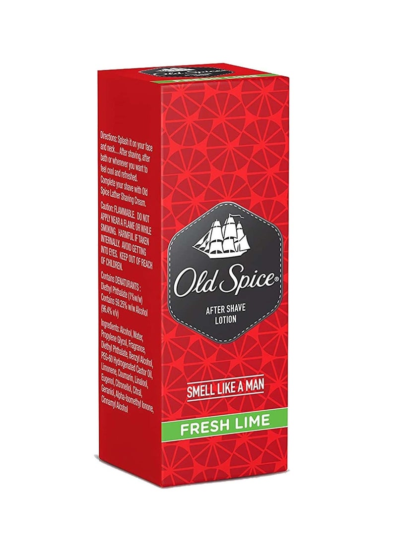 Old Spice Fresh Lime After Shave Lotion with Cooling Comfort for Men 150ml, Automizer