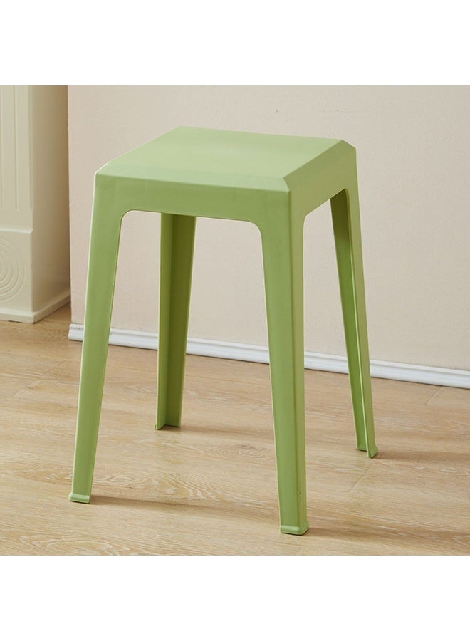 DANUBE HOME Sorfey Stool Light Weight Single Backless Chair PP Material Modern Design 1 Seater Chair For Living Room Dining Room Indoor Furniture L28xW28xH47cm -Green 