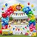 Yeewaka back to school balloons hot pink and red yellow green balloon garland arch kit 130pcs with school bus classroom apple mylar balloon for back to school Birthday party decorations - Image 3