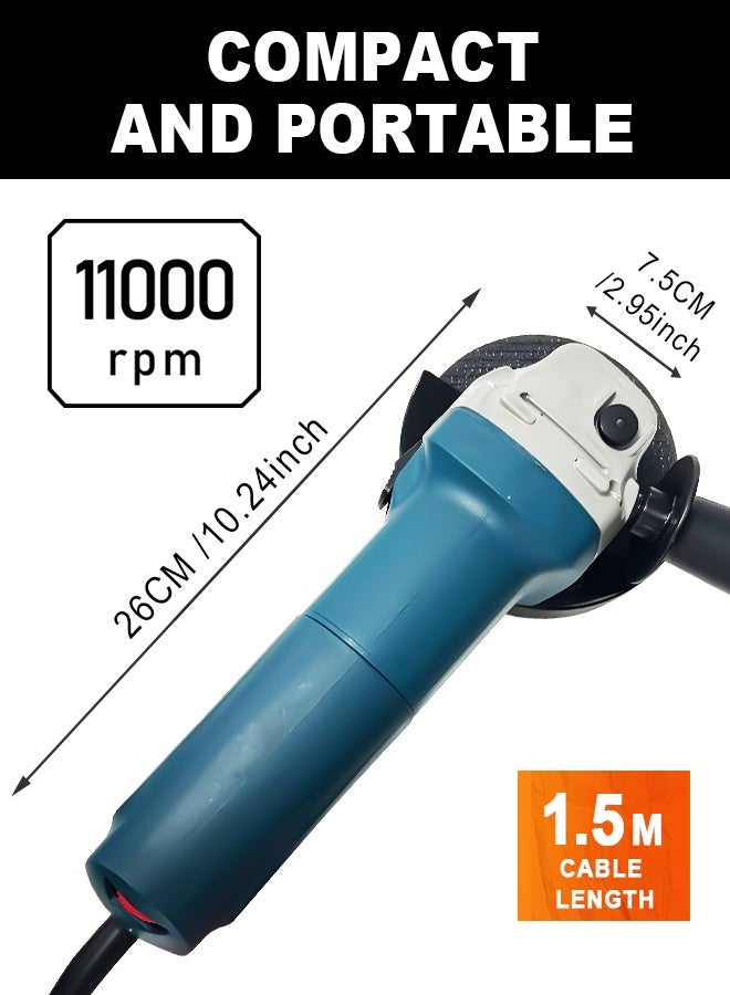900W Short Handle Angle Grinder - Heavy Duty Compact Cutting & Grinding Tool with Safety Switch  - Image 4