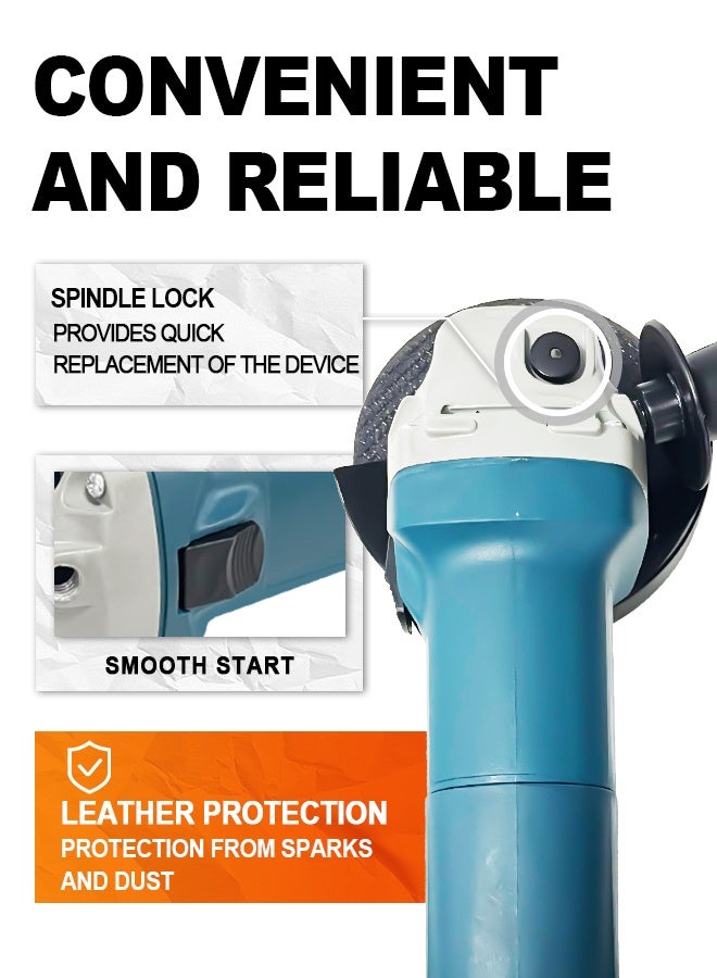 900W Short Handle Angle Grinder - Heavy Duty Compact Cutting & Grinding Tool with Safety Switch  - Image 5