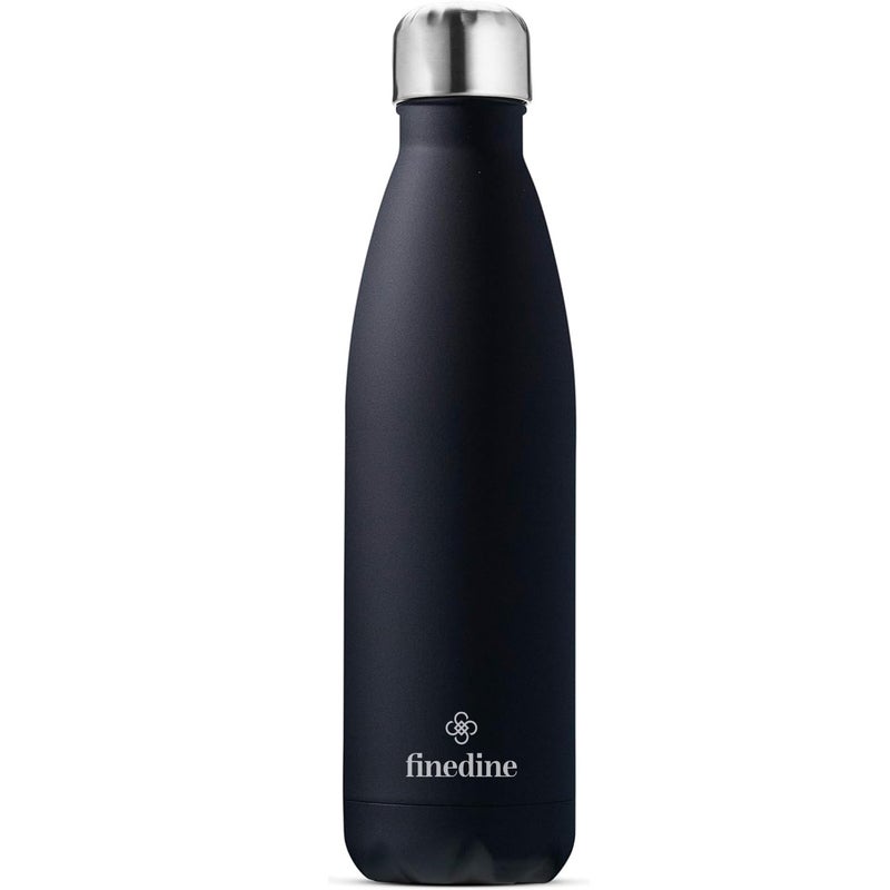 FineDine 500ml Triple Insulated Stainless Steel Water Bottle 24Hours Hot or 24 Hours Cold Drinks, Leakproof, BPA-Free, Sweatproof Thermosteel Flask-Perfect for Travel, Picnics, Office & School (Black) - Image 1