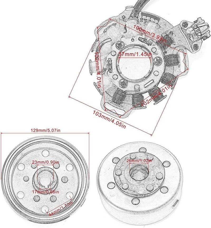 DEMULAX Motorcycle Stator Coil for Yamaha Banshee 350 - Image 2