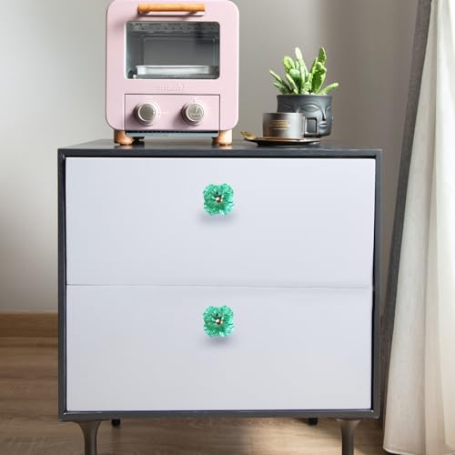 Perilla Home Set of 6 Belle Mint Glass and Metal Knobs Decorative Glass Drawer Pulls for Cabinets Dressers and Furniture Elegant Home Dcor Handles for Kitchen and Living Spaces - Image 3