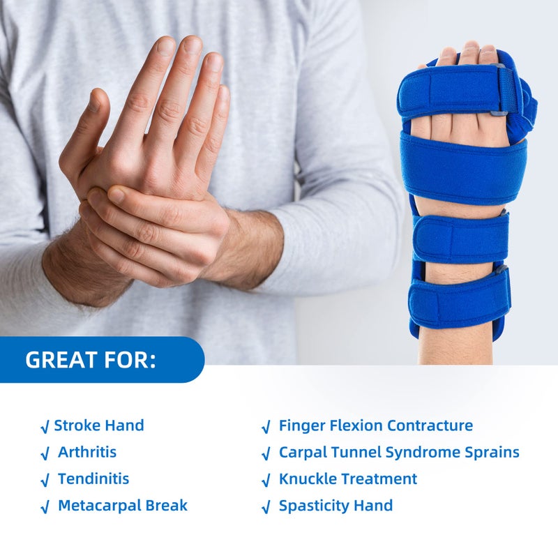 Fanwer Resting Hand Splint, Stroke Hand Therapy Equipment for Stroke Recovery Patients, Carpal Tunnel Syndrome, Arthritis, Tendinitis, Metacarpal Breaks (Medium Left) - Image 2